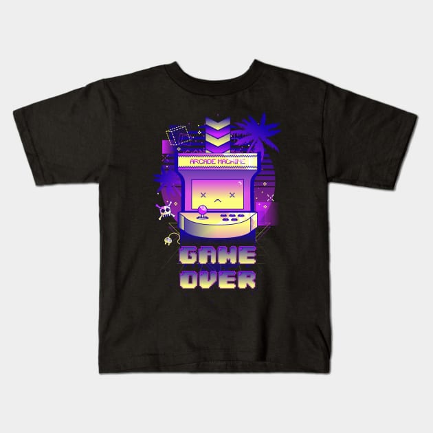 Arcade Game Over Kids T-Shirt by Donnie